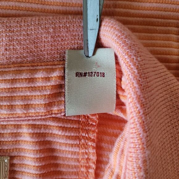 Jamaica Jaxx Polo Shirt Men Large Coral Striped Polo Short Sleeve Casual Golf - Picture 4 of 9